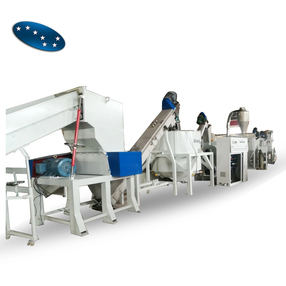 Waste Plastic PP PE Film Washing Recycle Squeezer Wtih Crushing and Drying System