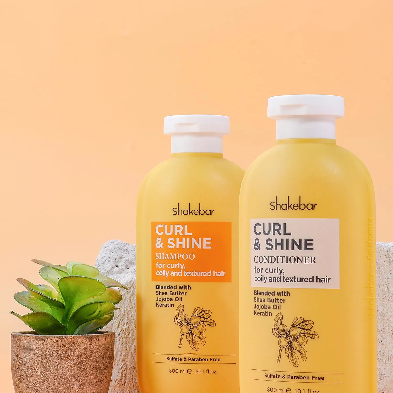 Shakebar Großhandel/Lieferant Haarpflege-Produkte 300ml Sulfat frei Keratin Curly Haarshampoo und Conditioner Set