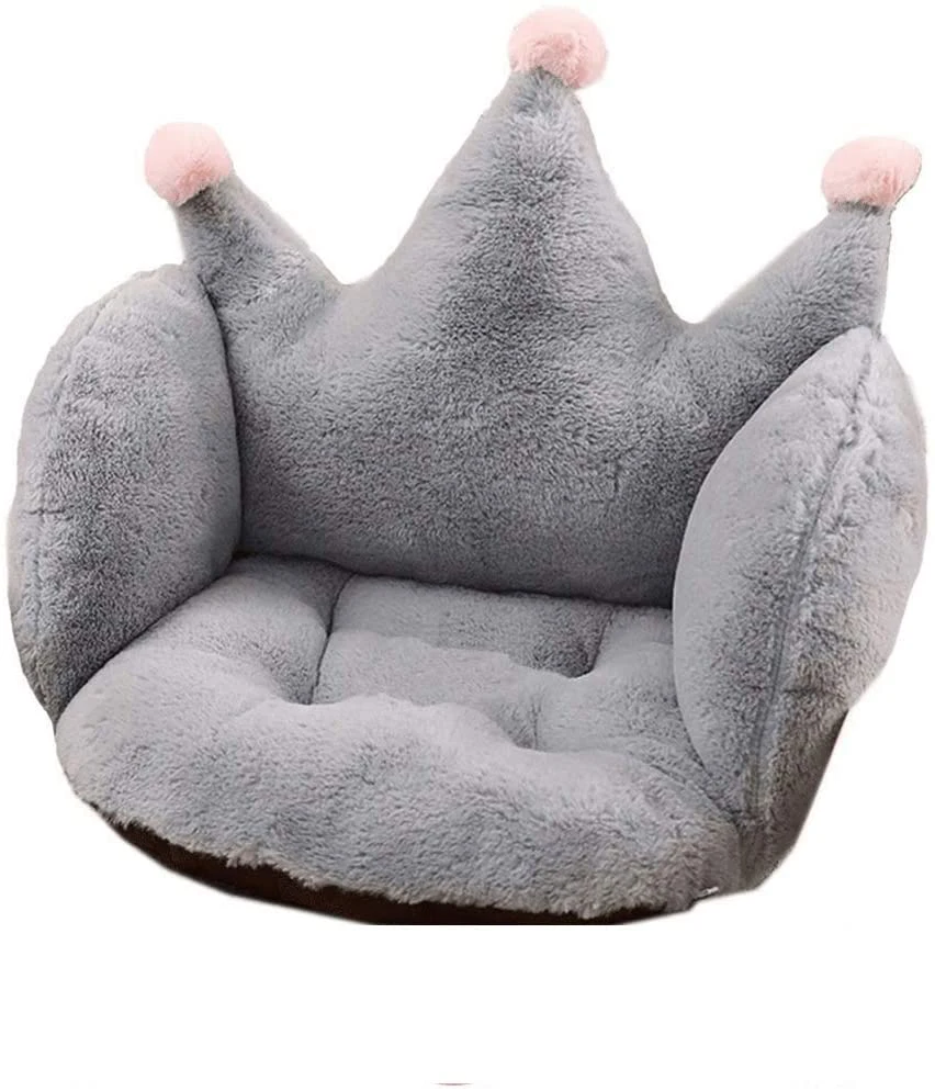 Artbeck Chair Cushion Plush Faux Rabbit Fur Crown Desk Chair Cushion