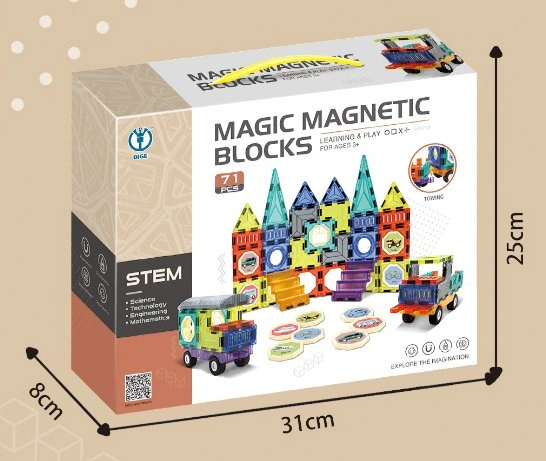 Magnetic Construction Building Block DIY Magnet Tiles Toys Block Set