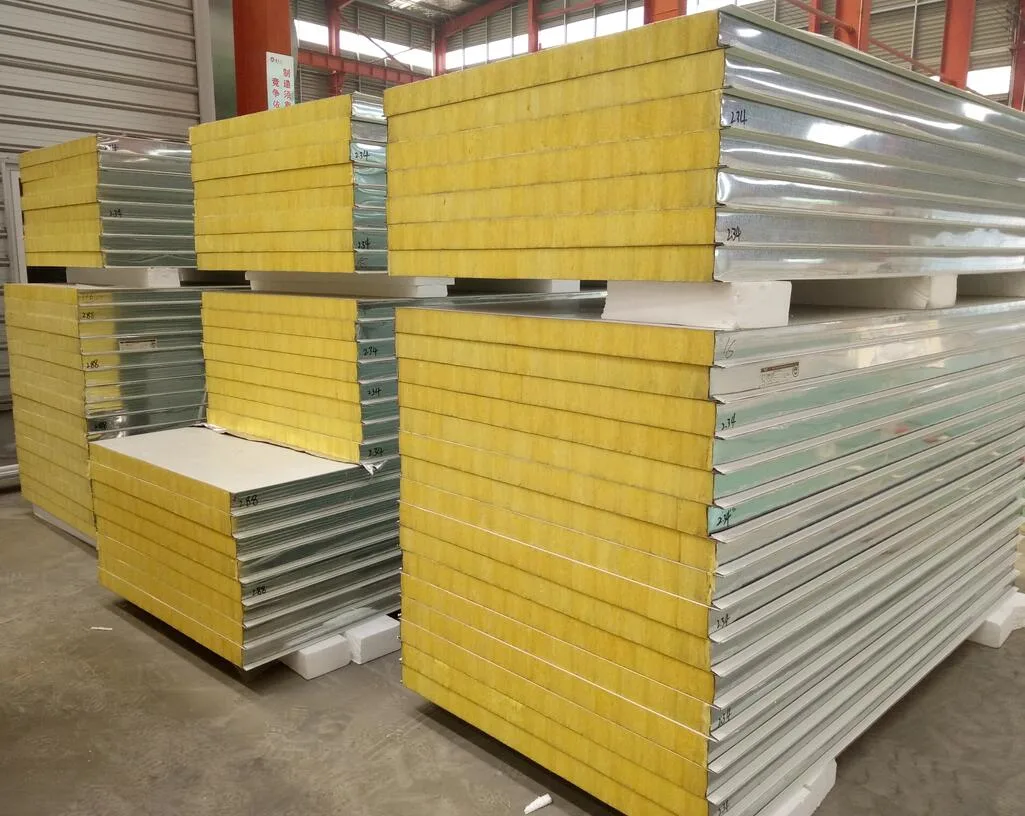 Steel Warehouse Sandwich Insulation EPS Glass Wool PU Panel for Roof and Wall