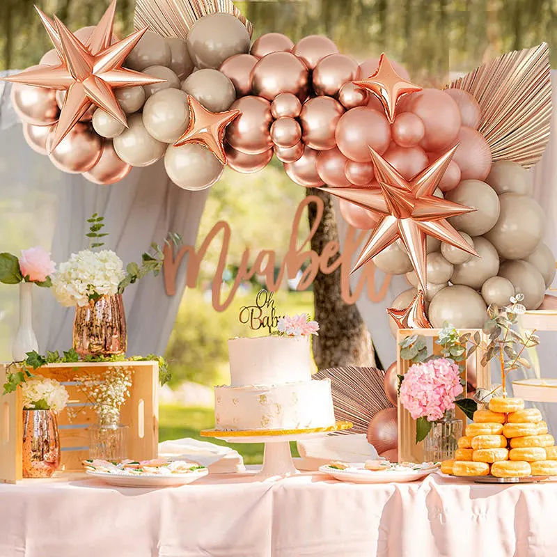 Großhandel/Lieferant Retro Farbe Rose Gold Ballon Set Geburtstagsparty Hochzeit Anordnung Öffnungsbogen Aufblasbare Ballons