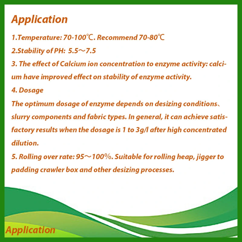 Thermal Stable Desizer Chemical Additive Alpha Amylase Desizing Enzyme