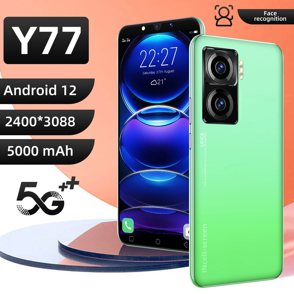 هاتف ذكي جديد Y77 5g Mobile Phone سعة 5.8 بوصة 16 جيجا بايت + 1 تيرابايت 16mp+50 mp