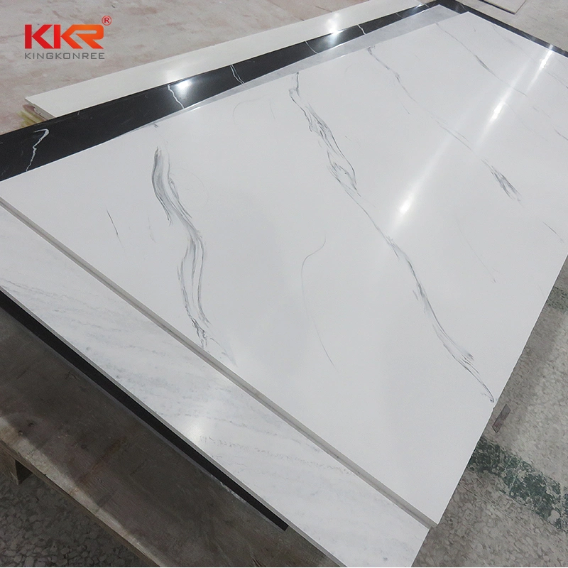 Artificial Stone Granite Stone Textured Solid Surface White Marble with Black Veins