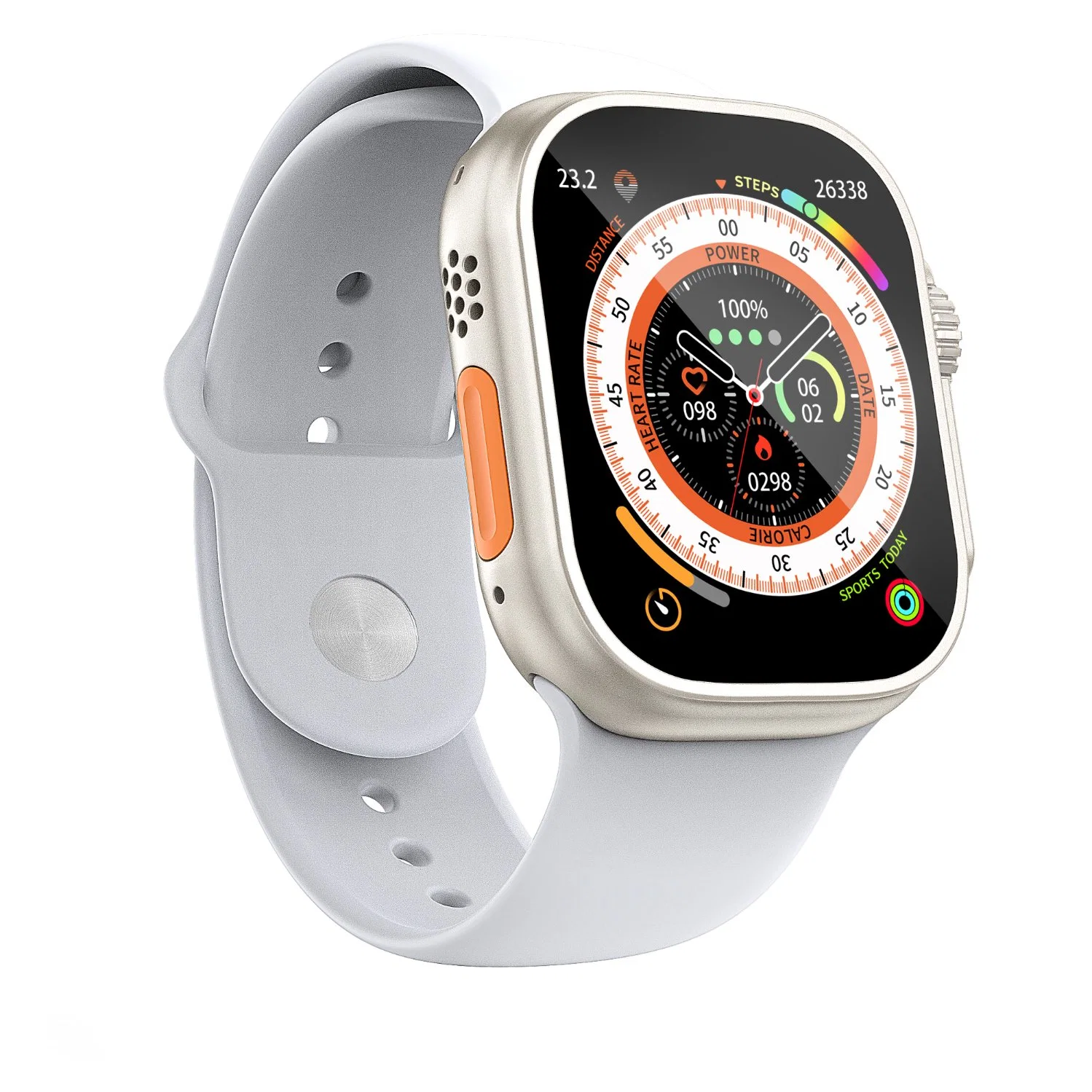 Serie 8 Reloj inteligente de carga inalámbrica completa Touch Gimnasio Deportes Reloj 45mm S8 Ultra Smart Watch para Ios/Android