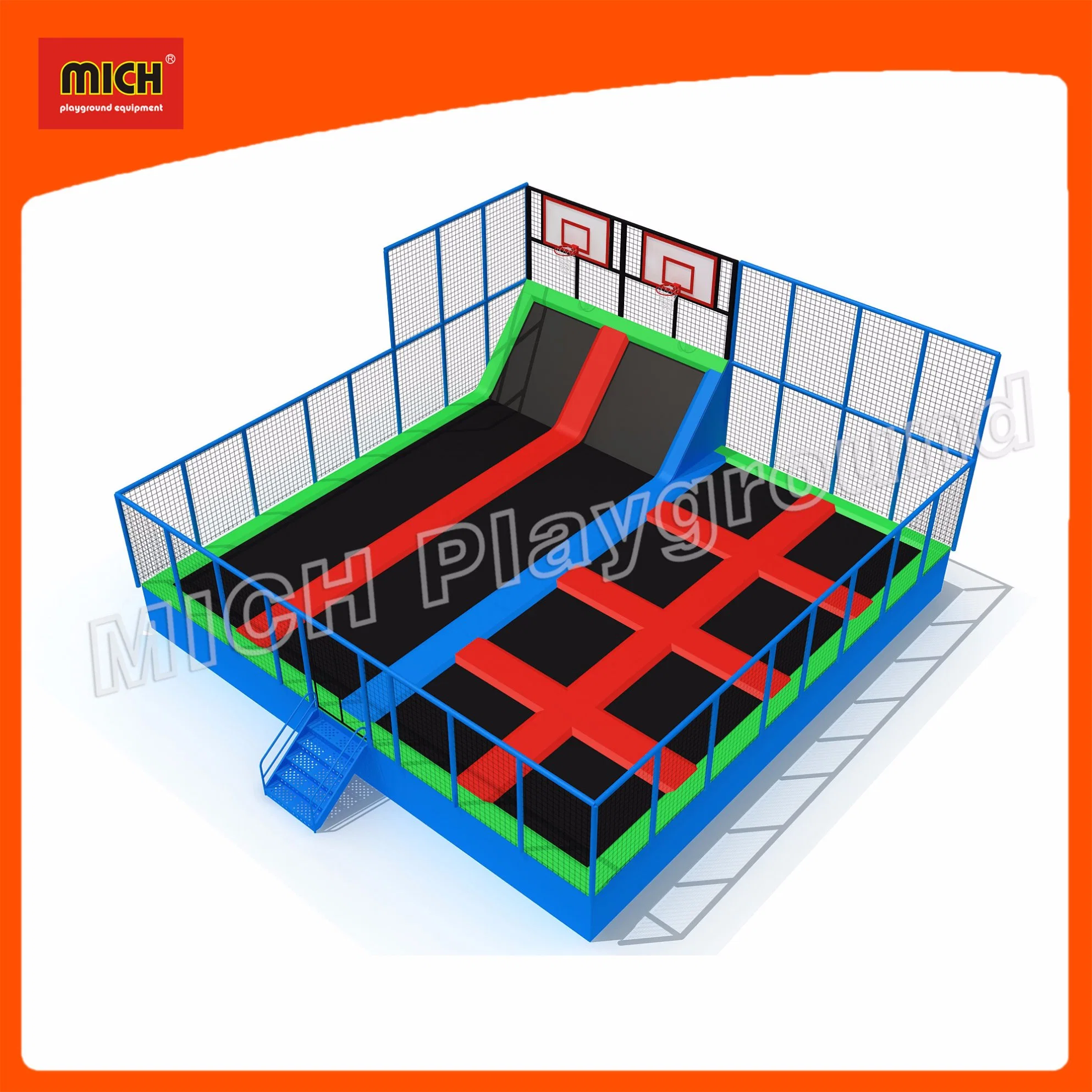 2019 Mich Indoor Trampoline for Kids Amusement Park Round Trampoline 7124A