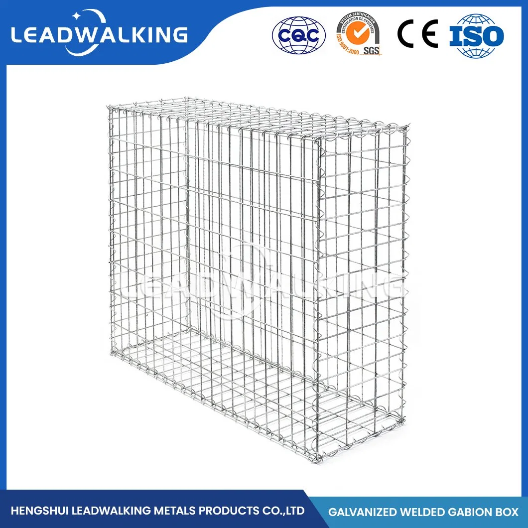 Leadwalking 100X150mm Mesh Landscaping Rock Cages Factory 3.5/4mm Wire Thickness Zinc Plated Welded Gabion Box China Gabion Wall Construction Basket Wall Welded