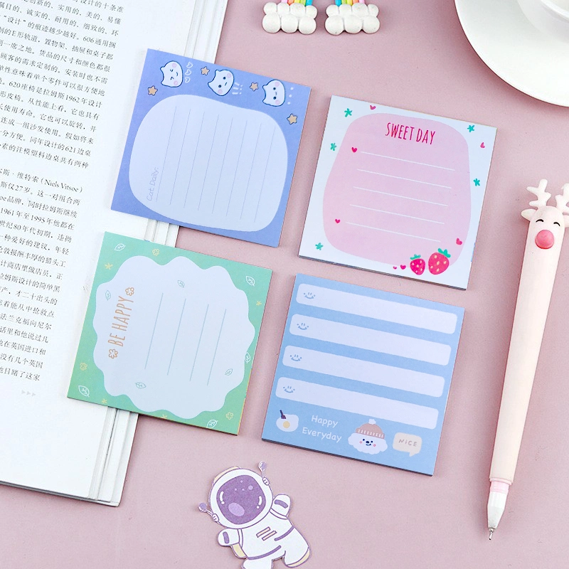 Kawaii Cute Cartoon Custom Memo Pad Printing Office Notepad Note adhésive Notes recyclé