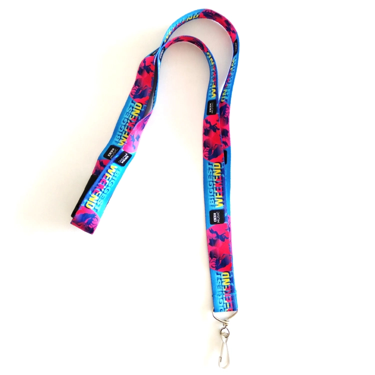 Customized Printed Cotton Keychain Phone Promotion Lanyard with Logo