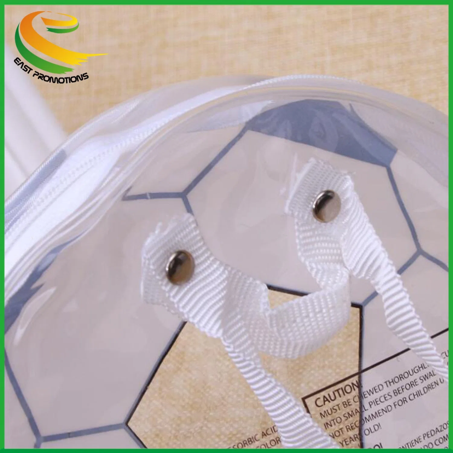 Custom Printing Football Round Shape PVC Clear Gift Pouch Bag, Promotional PVC Backpack for Kids