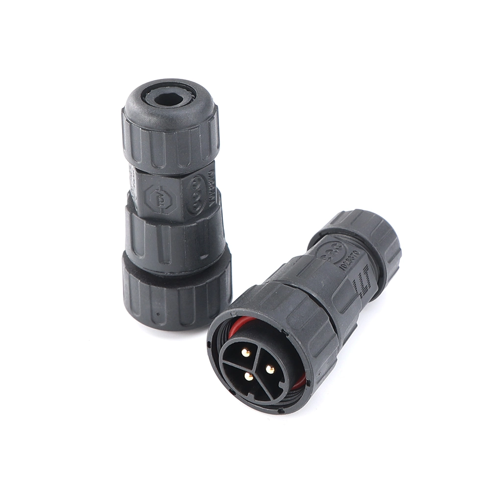 M25 3 Pole Locking Field Assemble Waterproof Male Connector