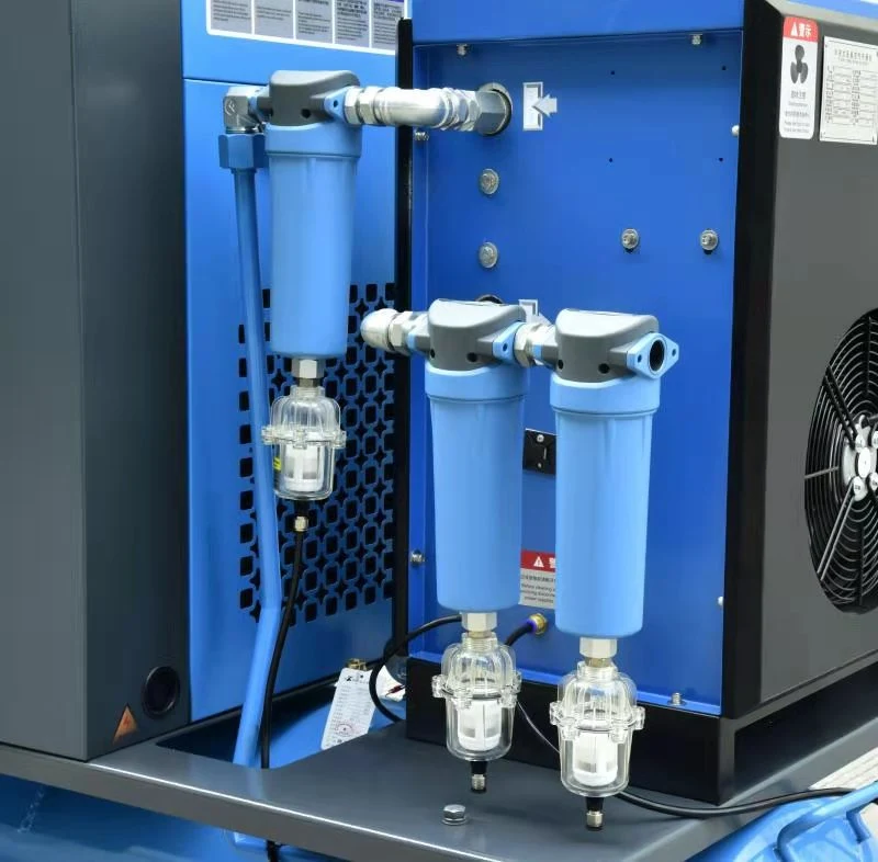 Four in One Electric Rotary Direct Drive Screw Air Compressor with Air Dryer and Air Tank 300 Liter Portable