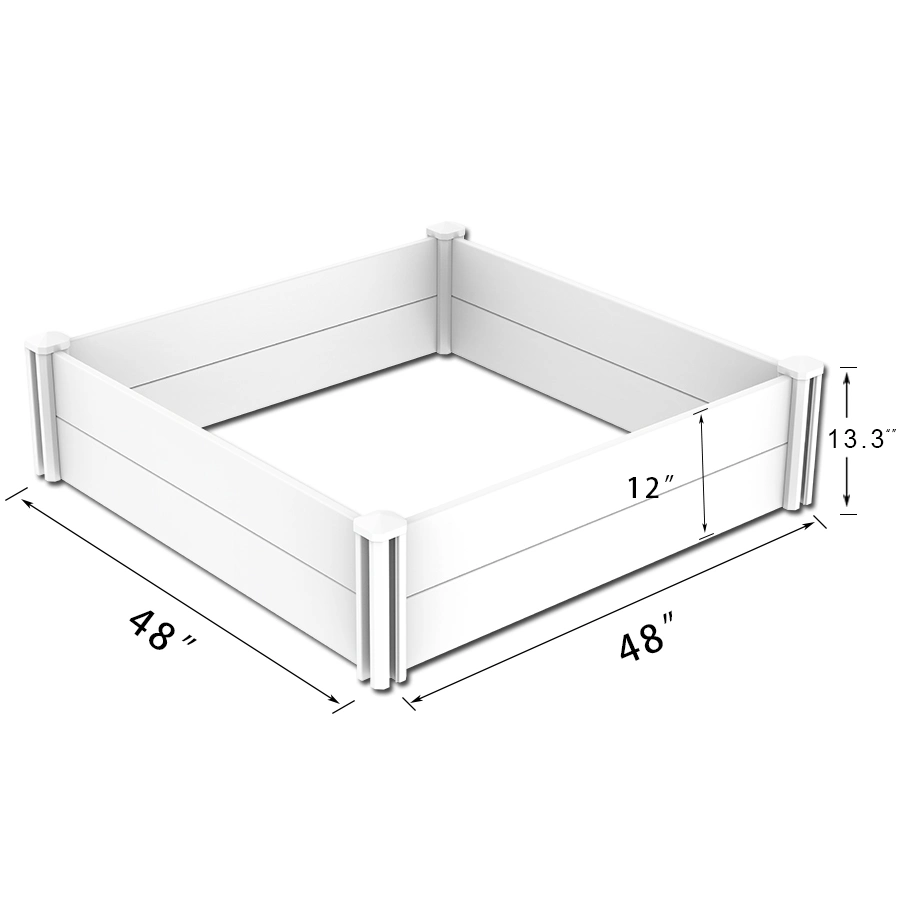 Exterior à prova de UV vinil PVC plástico elevado Garden Bed