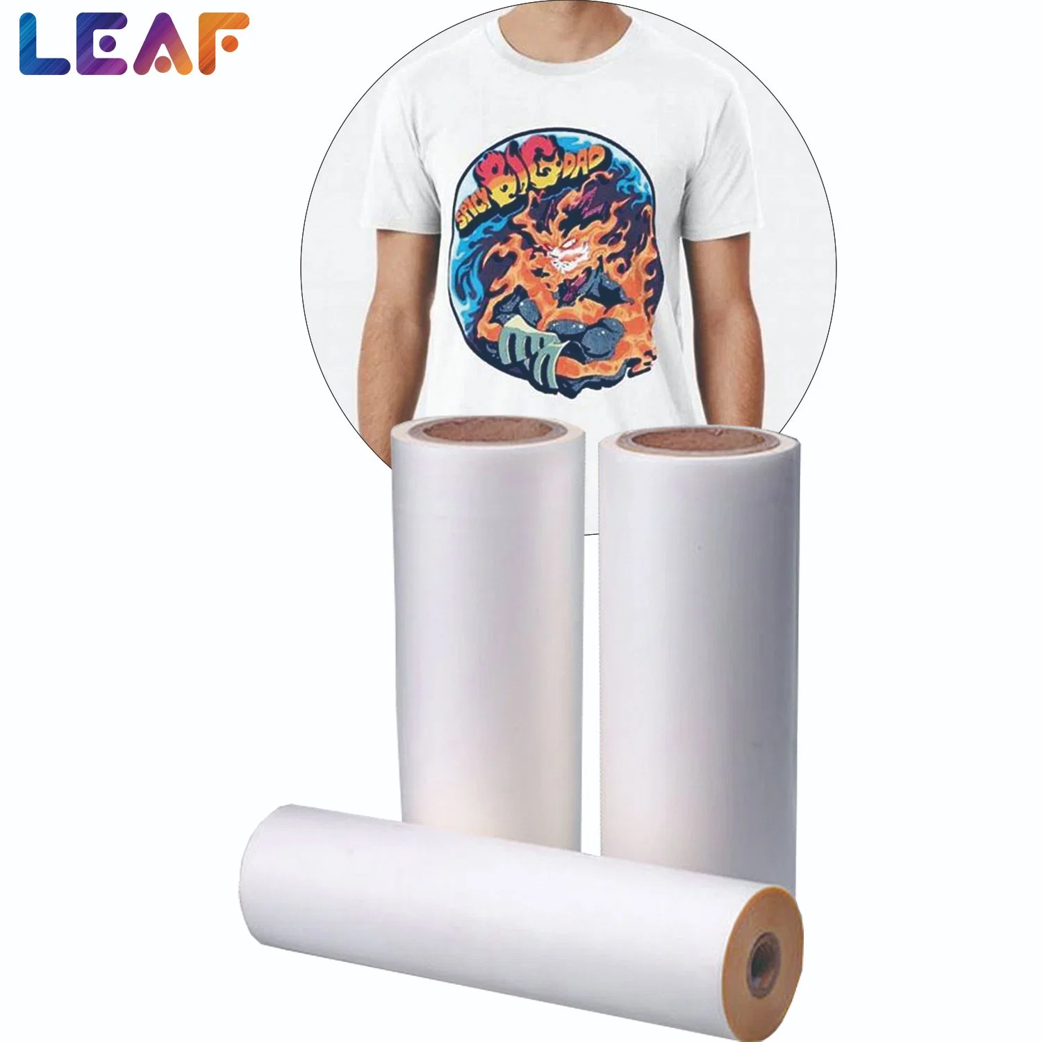 LEAF Single/Double Side Hot Cold Peel Heat Transfer Film 60cm DTF Pet Film for t shirt printing machine