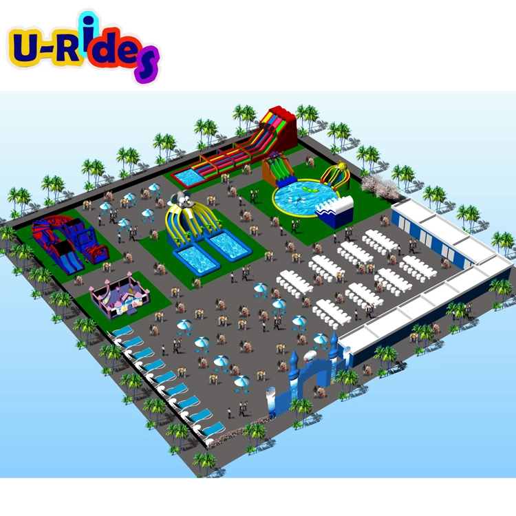 parc d'attractions gonflable pour enfants jeux de saut en pvc personnalisés sur le thème de l'océan parc aquatique terrestre à usage commercial