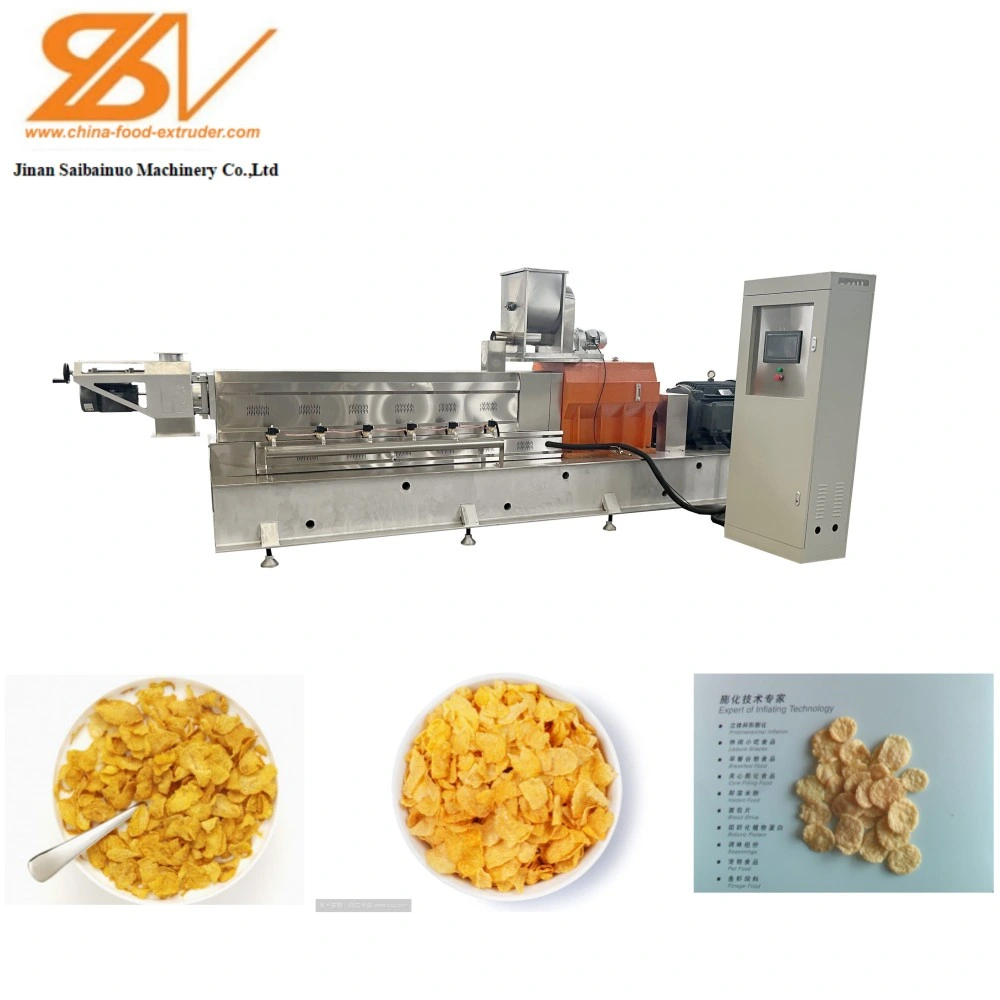 Extrusión de soplado de la extrusora de cereales de desayuno copos de maíz que hace la máquina de extrusión de aperitivos de la línea de producción de la máquina La máquina de procesamiento de plantas