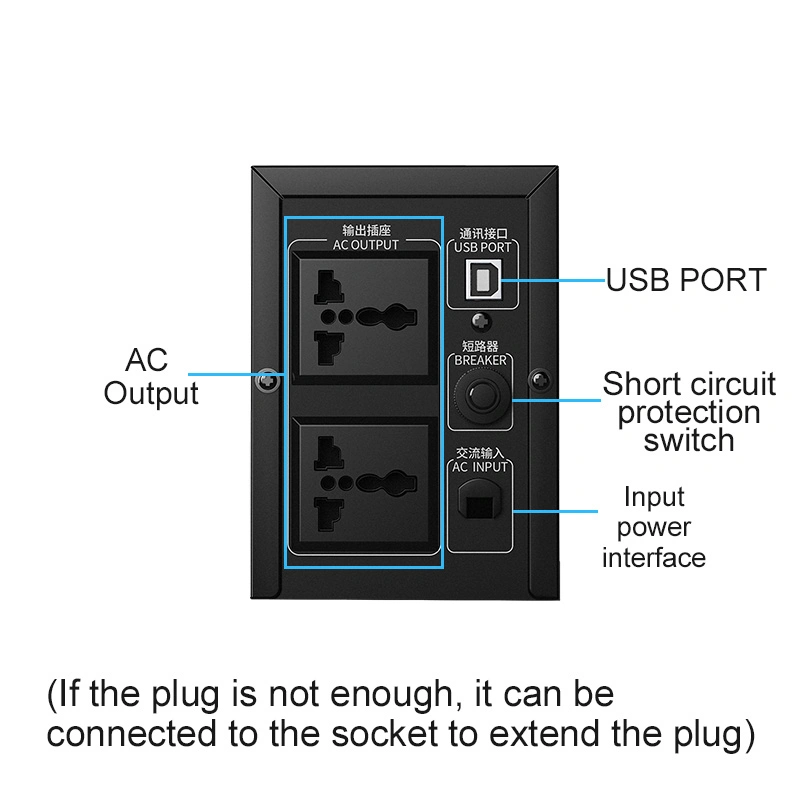 Máquina padrão monofásica 650va 390W UPS de computador Uninterruptible Power UPS off-line de suprimentos