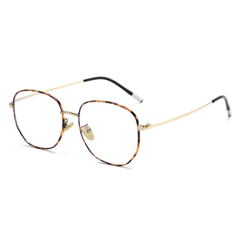 2023 Designer Logo Fashion Brand Clear Bluelight Reading Radiation Men Metal Glasses Frame for Women