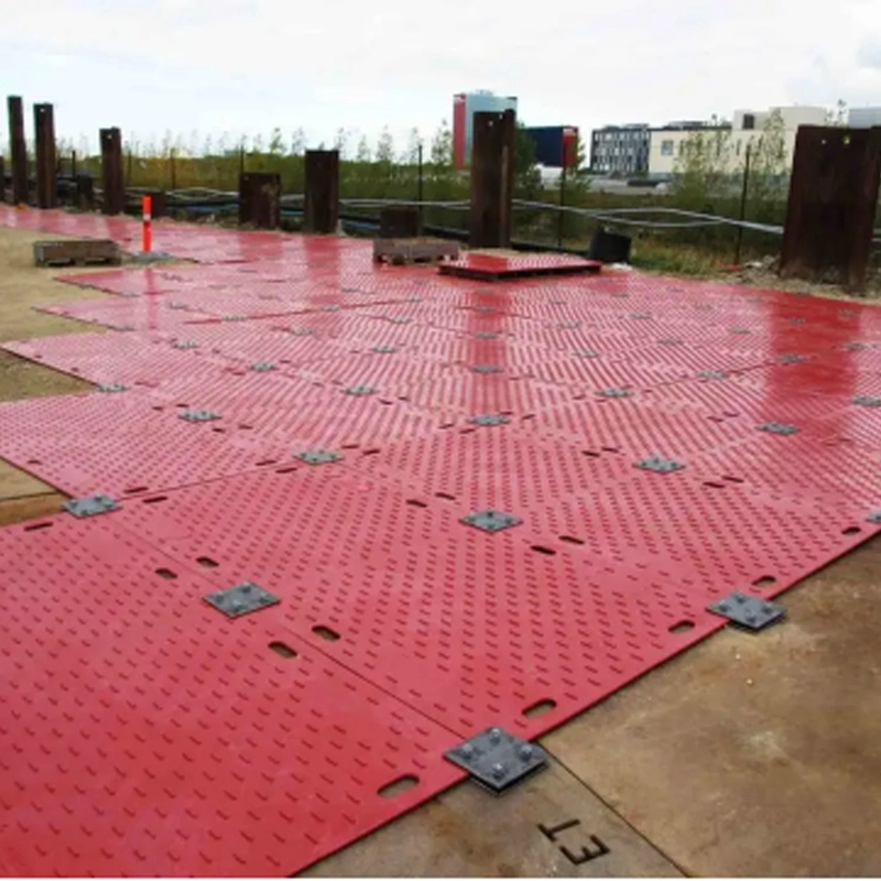 Diamond Plate Tread Design 4FT X8 Plastic HDPE Construction Road Ground Protection Mats