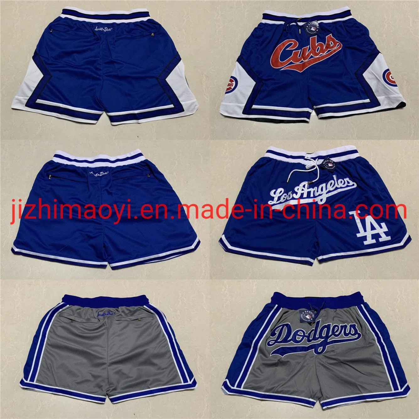 Großhandel Just Don M-lb Shorts Chicago Cubs Los Angeles Dodgers Baseball Sportswear