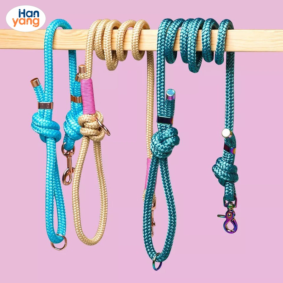 Hanyang 2023 New Design Custom Luxury Handmade Hands Free Dog Leash Multiple Colors Leash Lead Colorful Pet Rope