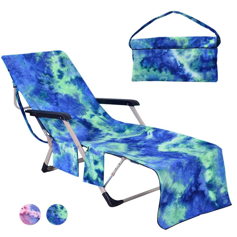 High Absorption Extra Large Microfiber Beach Chair Lounger Cushion Covers with Pocket