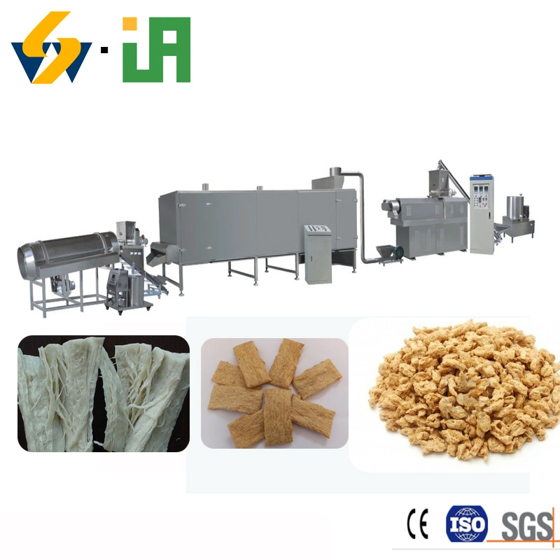 Easy Operation Dry Soybean Manufacturing Extruder Soya Chunks Protein Processing Machinery Texture Soy Protein Meat Making Machine with 250kg/H