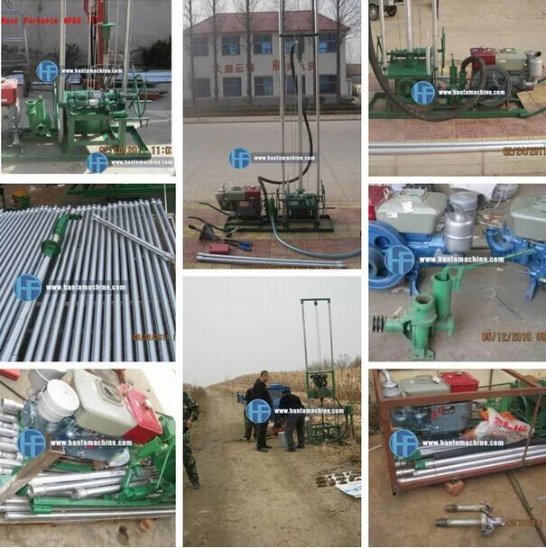 Portable Water Well Drilling Equipment (HF80) for Small Building Piling