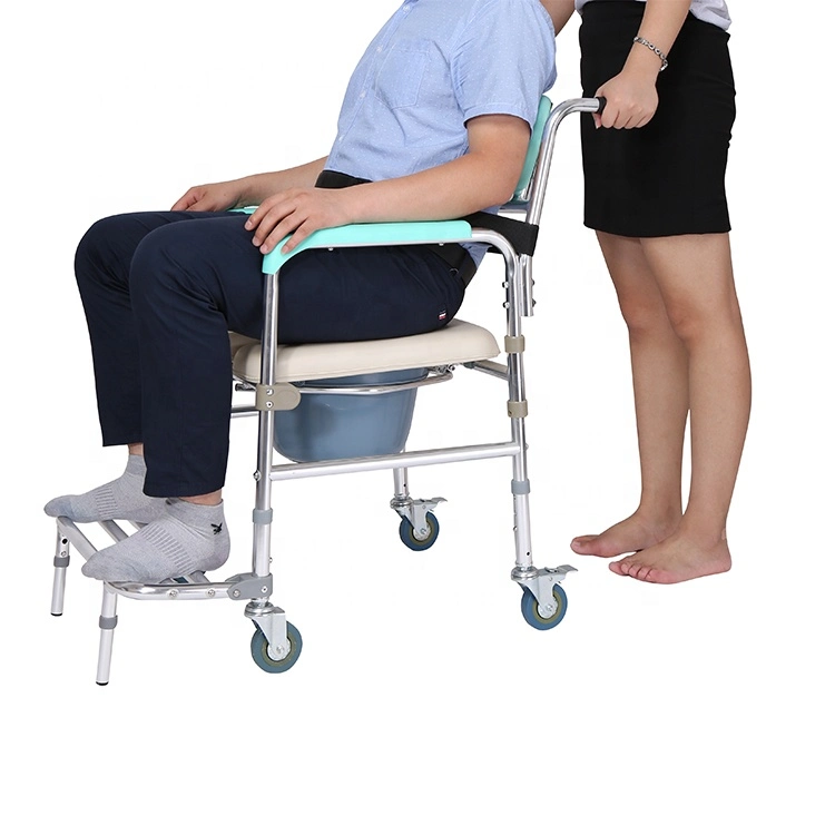 Patient Manual Aluminum Steel Uplift Toilet Transfer Portable Foldable Commode Chairs Shower