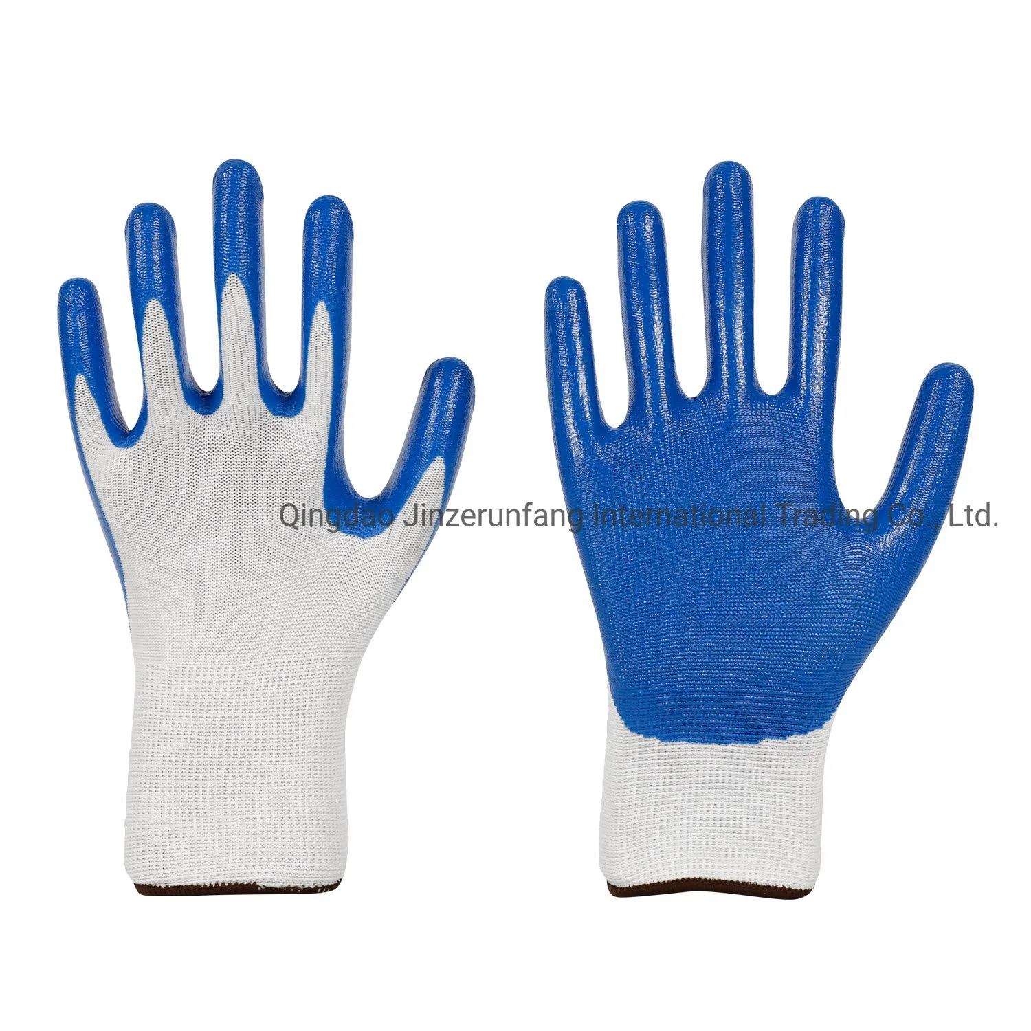Blue Nitrile Coated Industrial Hand 13G Labor Protective Safety Work Gloves for Construction Garden Working Gloves