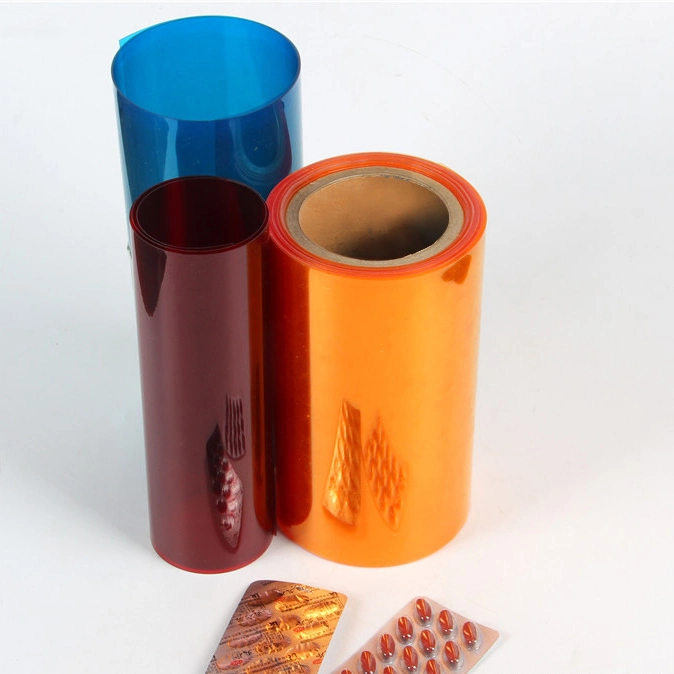 Factory Wholesale/Supplier Price Delivery Fast High quality/High cost performance  Hot Sale Different Color 0.25mm 0.35mm Thickness 135mm Width Orange Color PVC Rigid Film for Pharmaceutical P