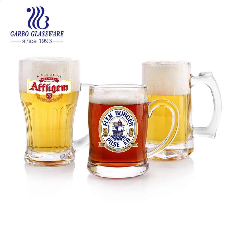 Thick Glass Sports Beer Mugs Stein 17oz Tankard Beer Glass Mug Reusable Pint Glass Cup Barware
