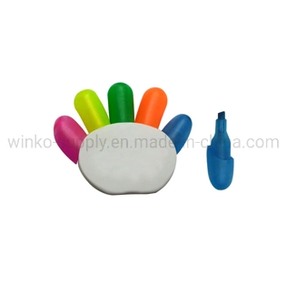 Five Colors Flower Shaped Highlighter Pen for Office Stationery