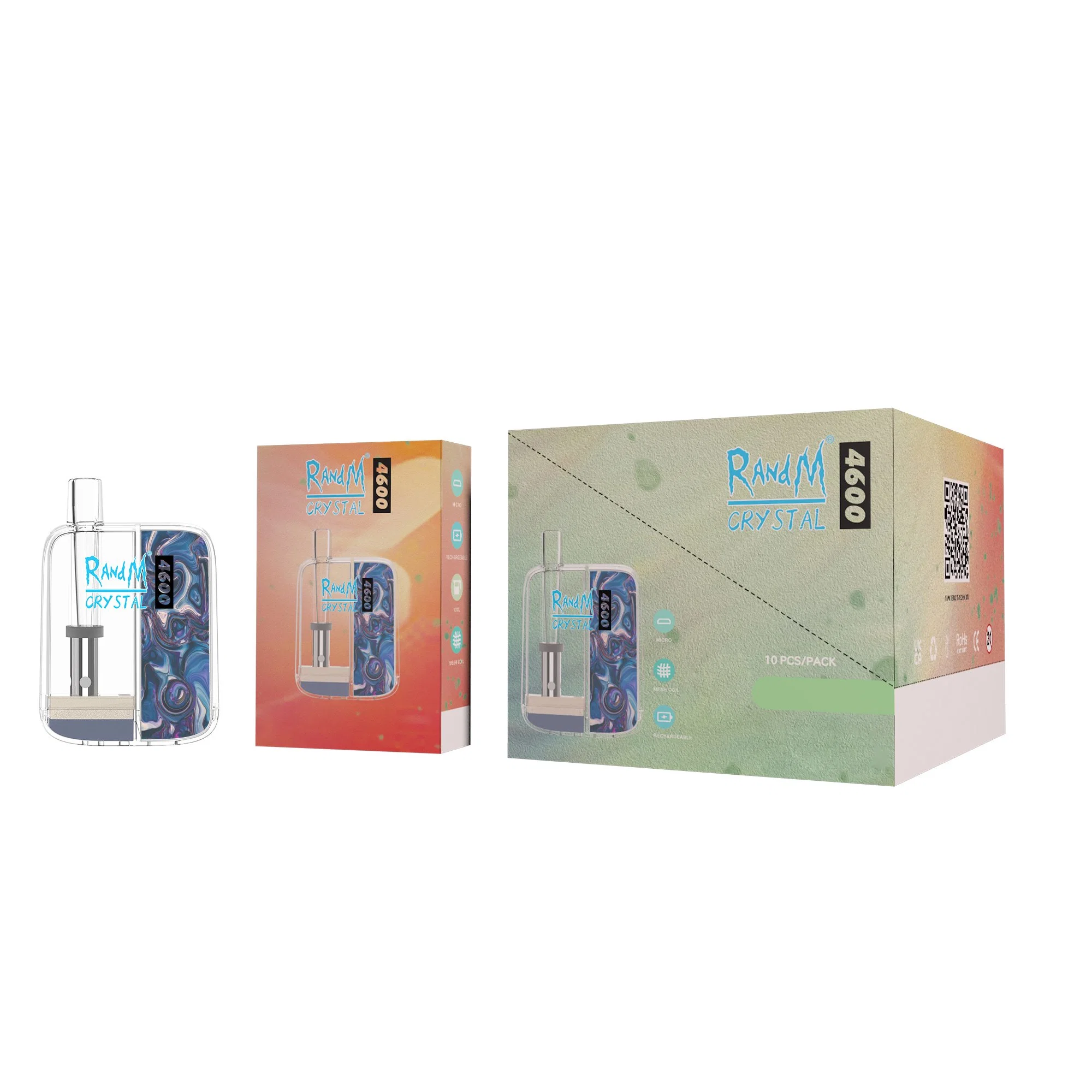 2023 nuevos Tech Plus R y M Crystal 4600 Puffs VAPE desechable