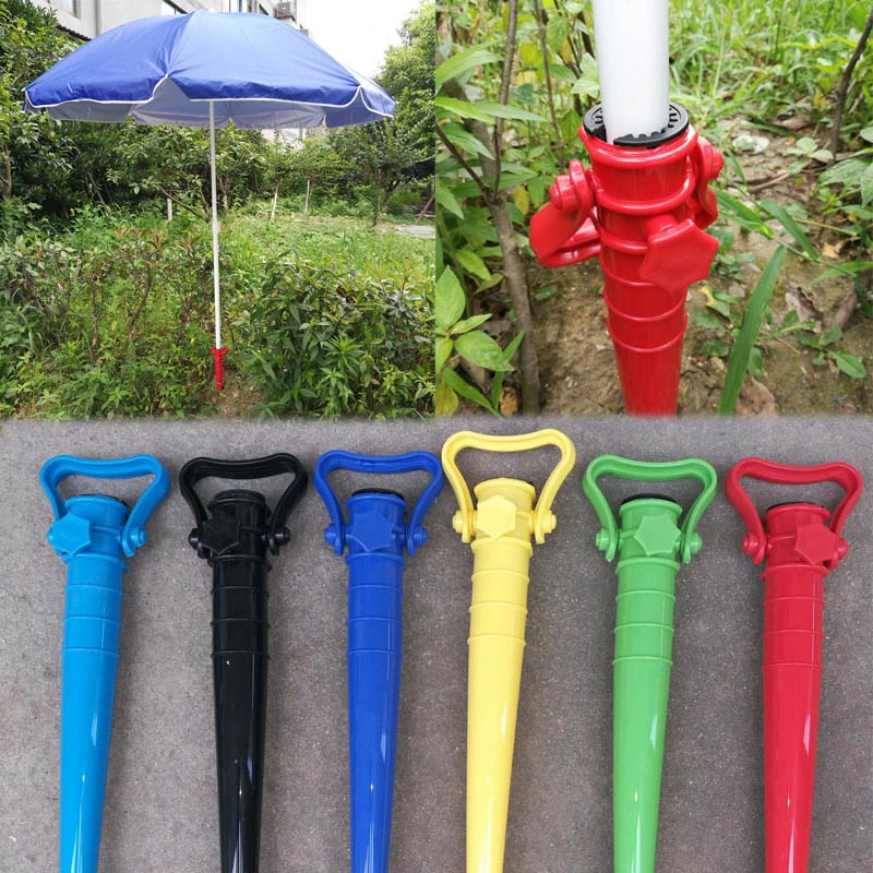 Logo Printing Sun Beach Fishing Stand Rain Gear Ground Anchor Spike Umbrella Stretch Stand Holder