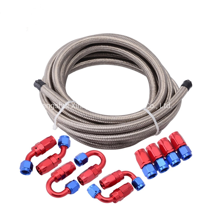 An10 Line Auto Motorcycle NBR Synthetic Rubber Hose 304 Ss Wire Braided Hydraulic Assembly Customized An10 Oil Cooler Hose Line