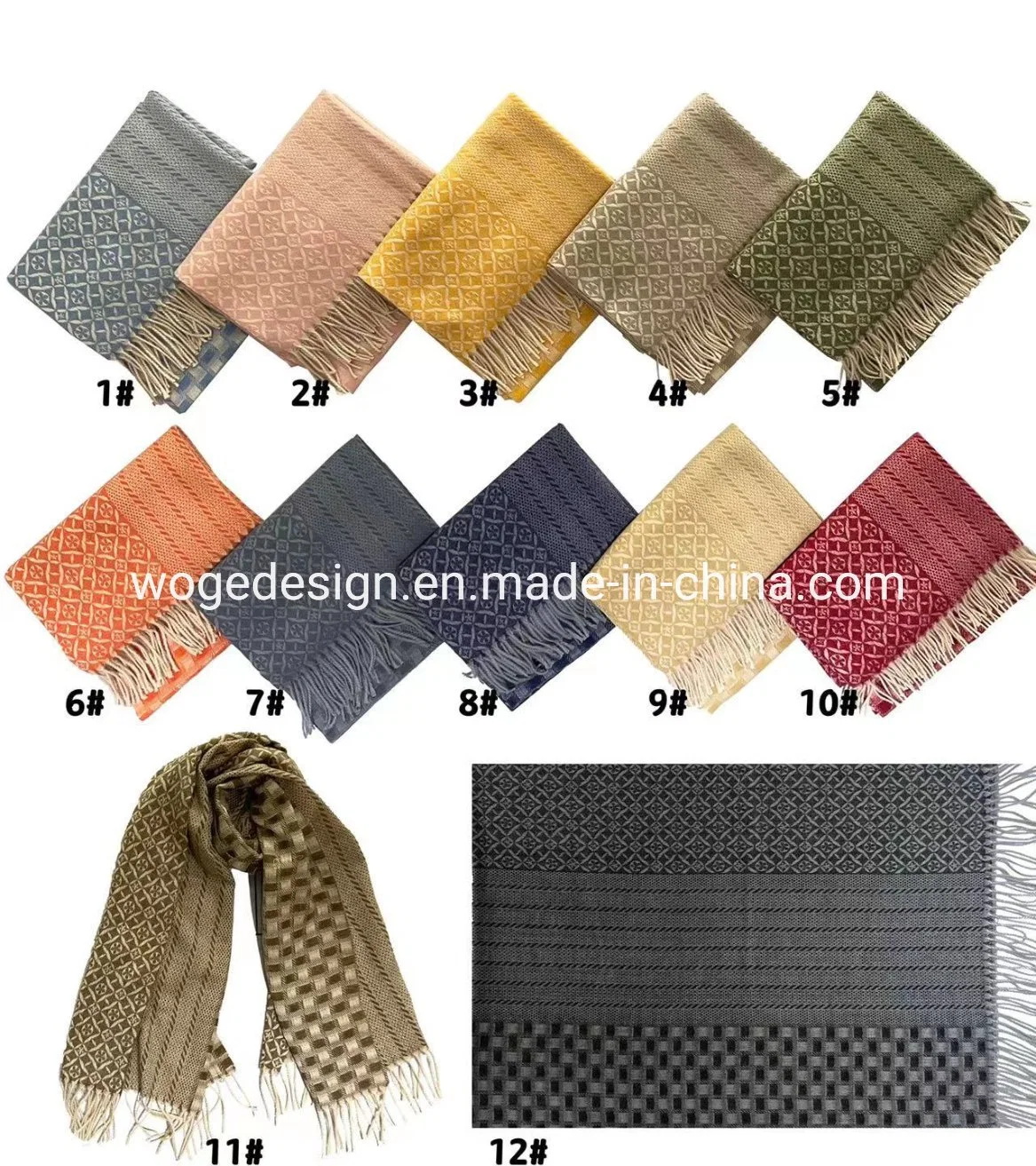 Fashion Winter Warm Jacquard Polka DOT Geometrical Cashmere Scarf Clothing Accessories