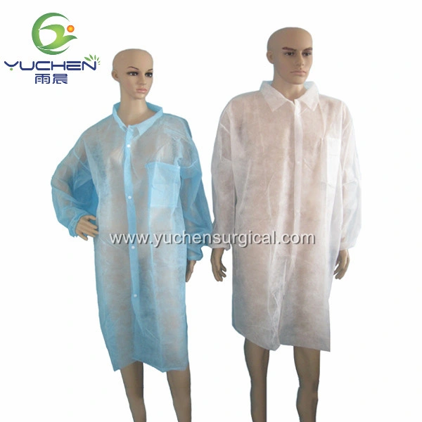 Factory Supply Disposable Waterproof SMS Visitor Coat for Workers