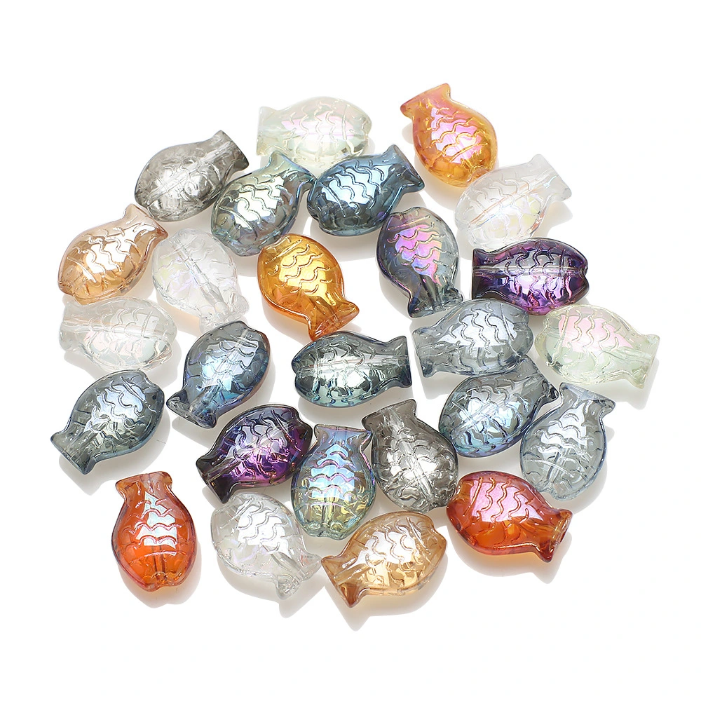 10mm Fish Shape Glass Beads DIY for Jewelry Making Accessories Crystal Beads