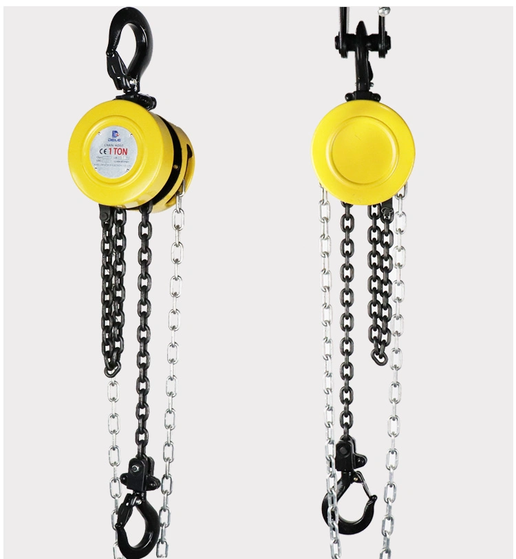 Dele Manufacturer Round Sk Type 1t Hand Chain Pulley Hoist Block and Chain Hoist Chain Pulley Block