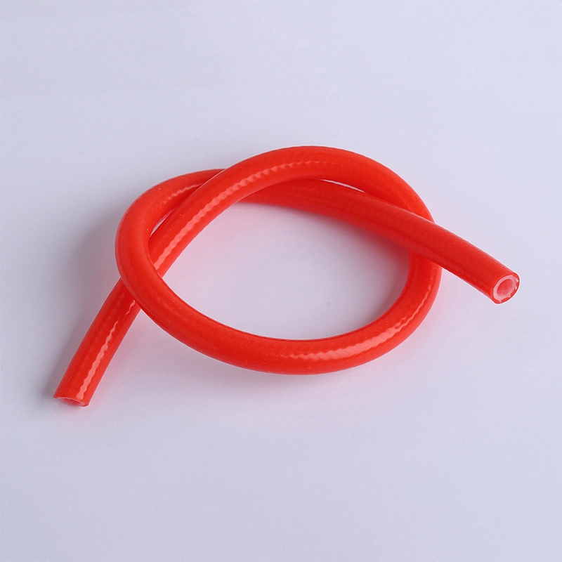 Rojo Azul flexible trenzado manguera de aire malla de fibra de caucho de silicona Tubo de vacío