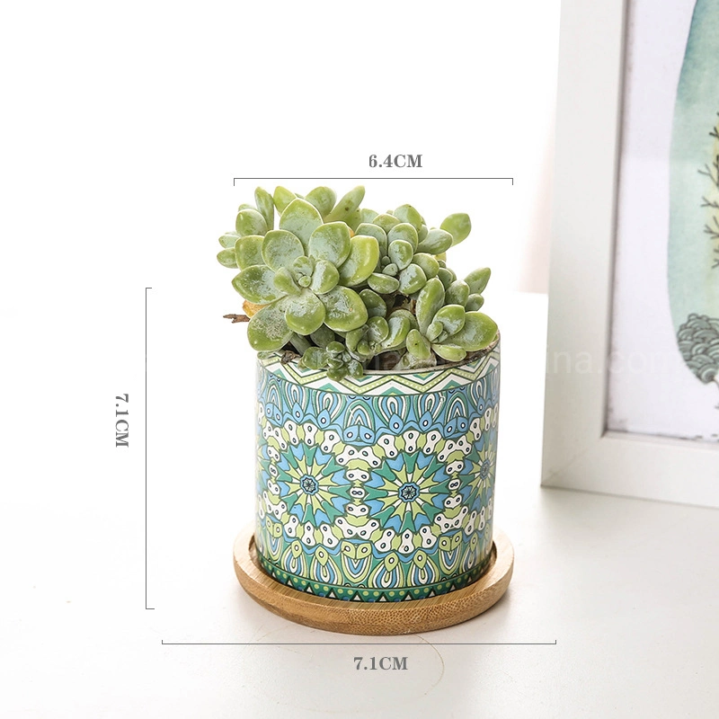 Ceramic Flower Pot Mandala Succulent Planter Garden Pots