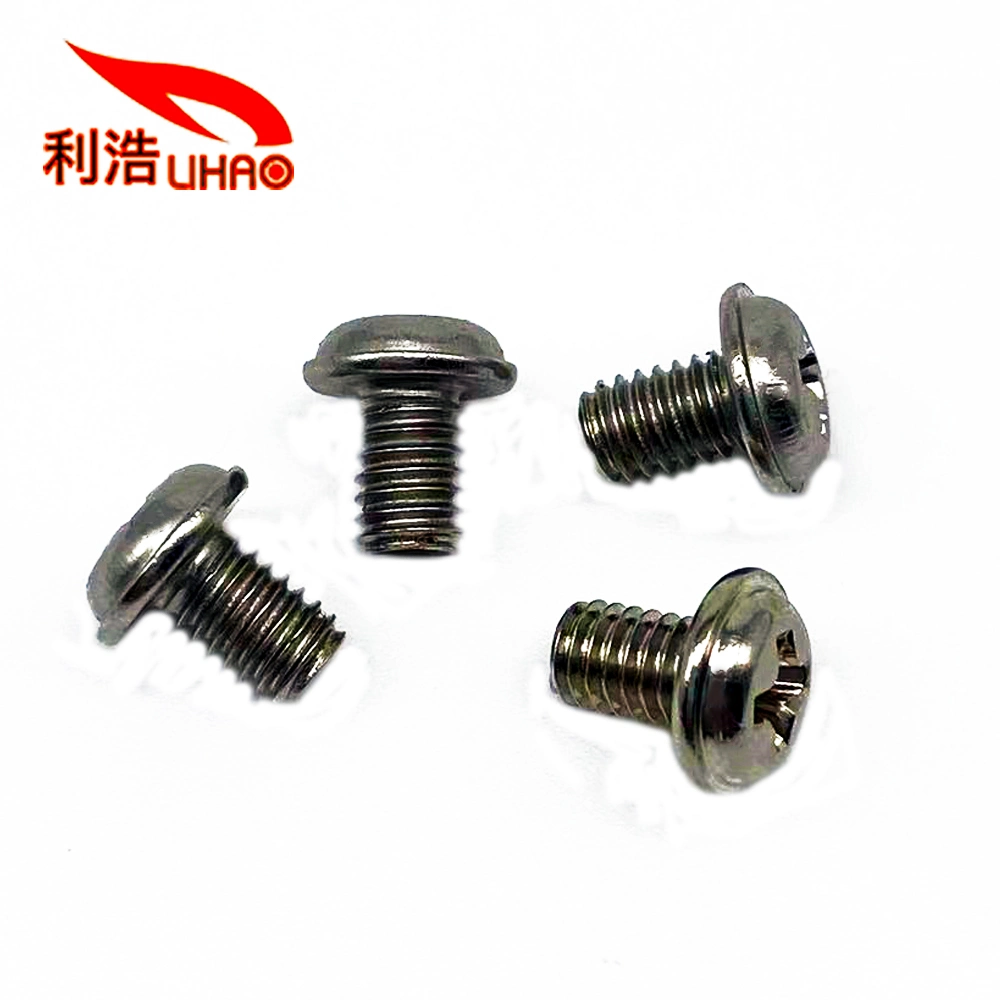 Nickel-Plated Cross Round Head with Pad Machine Wire Machine Tooth Screw