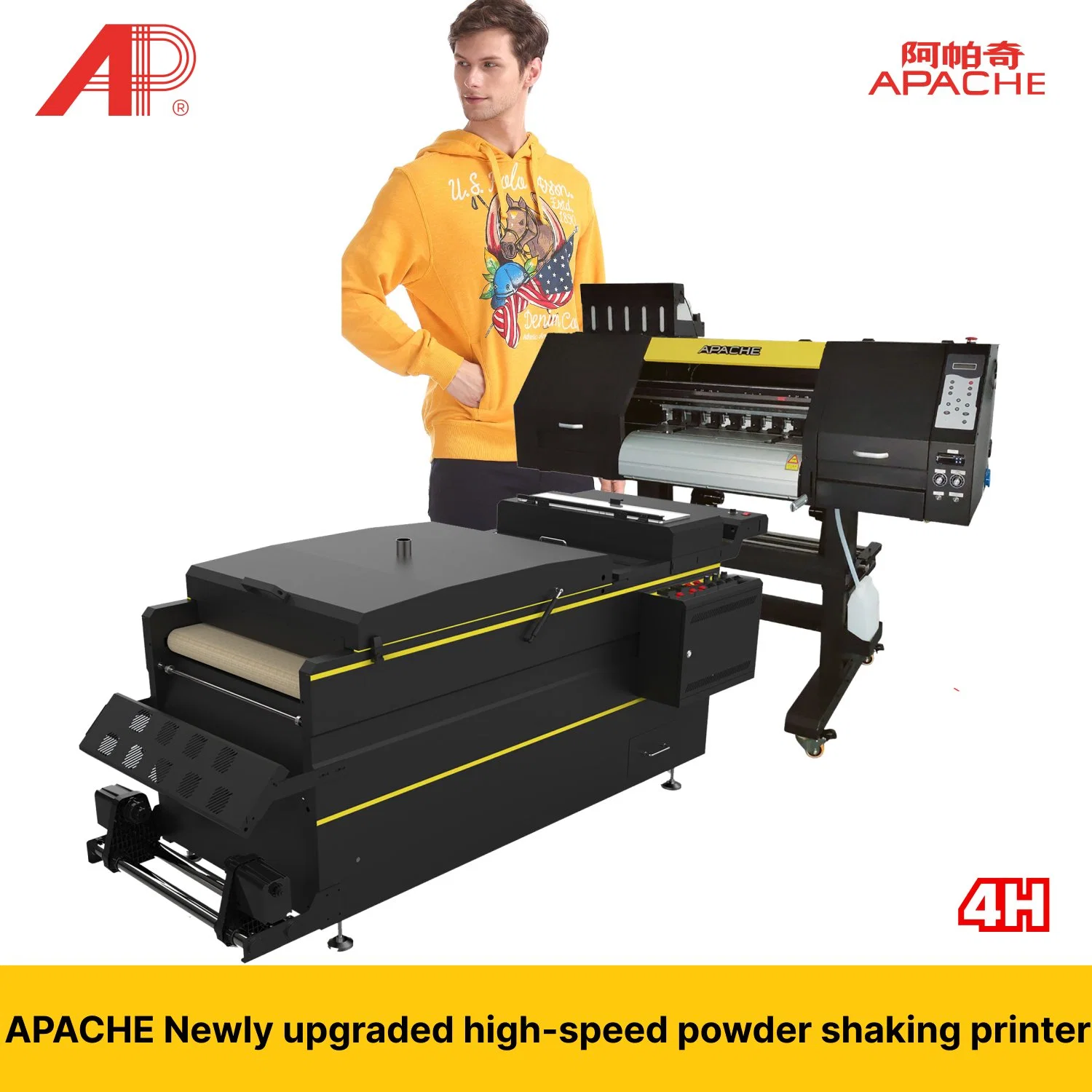 Dual Heads I3200 Dtf Printer Pet Film Cotton T-Shirt Printer Digital Transfer Film Heat Press with Powder Shaking Machine
