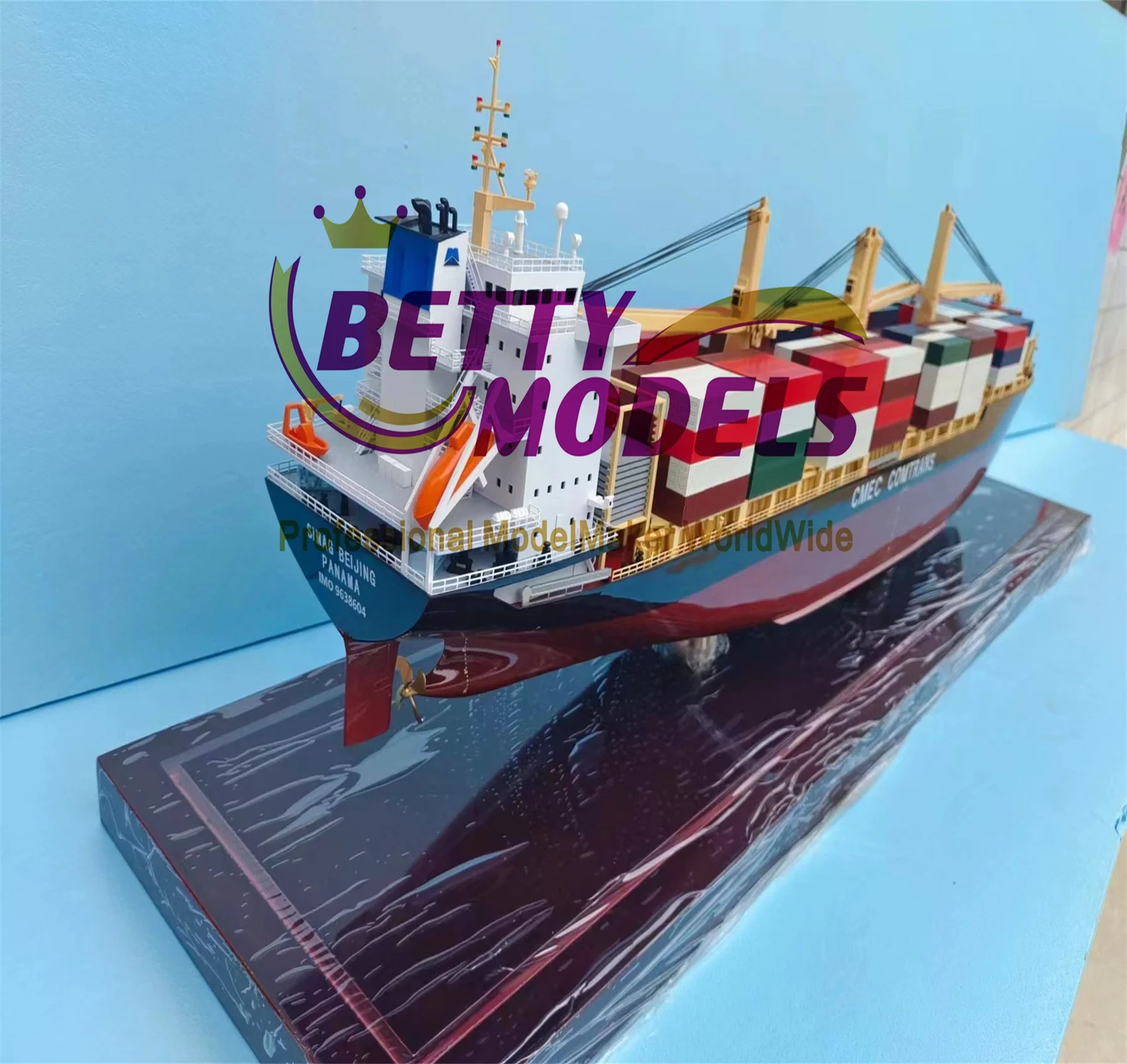 Customized 3D Physical Cargo Ship Model with Scale and Colour