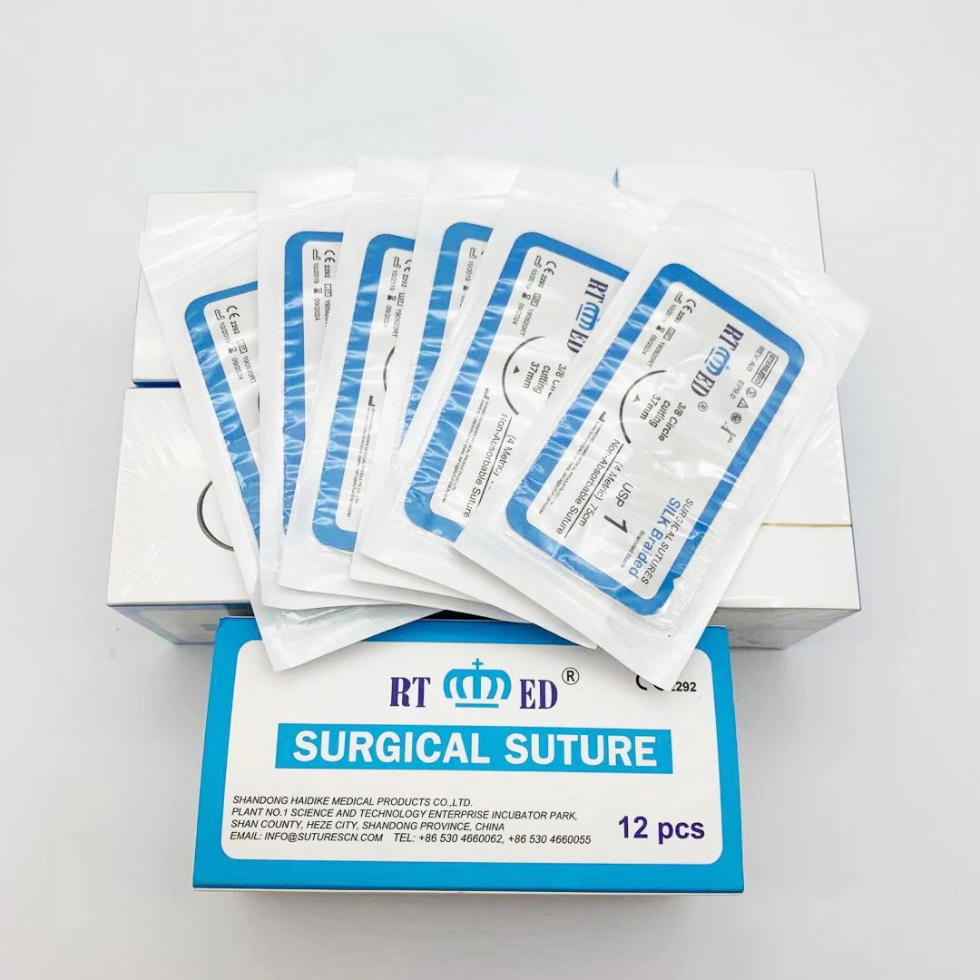 1/2 Circle Round Bodied Non Absorbable 0 1 0 2 0 3/0 5-0 10 0 Silk Suture