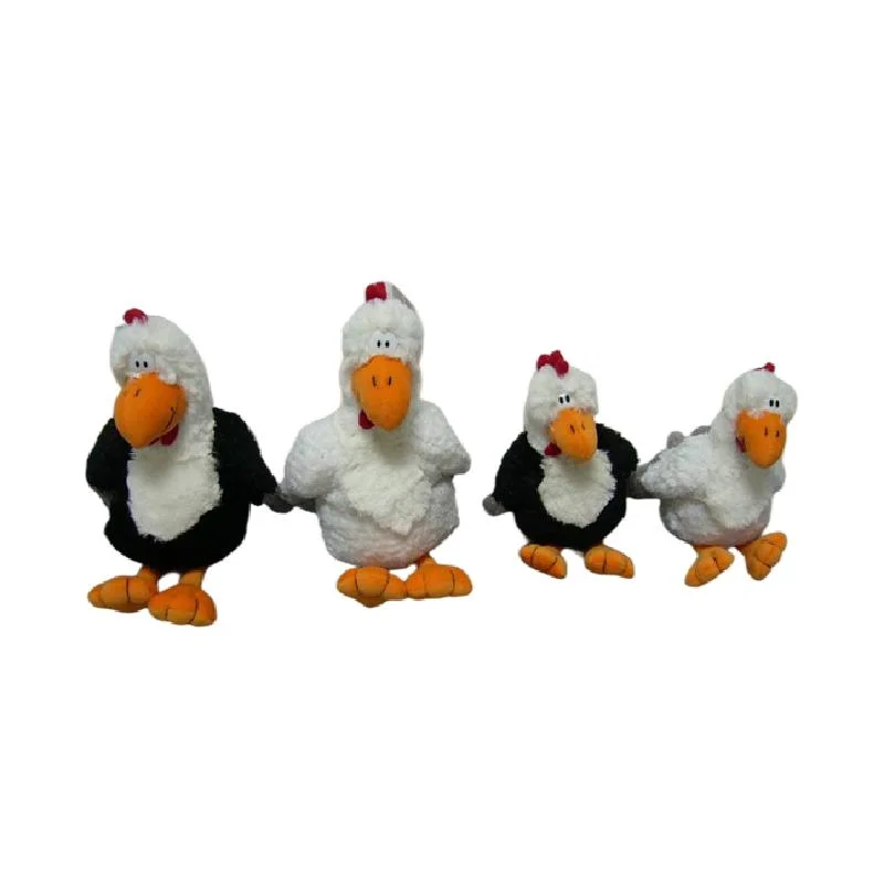 Wholesale Custom Sitting Soft Chicken 2 Colours Black White Plush Animal Chicken 8" Stuffed Kids Toys Promotional Children Gift