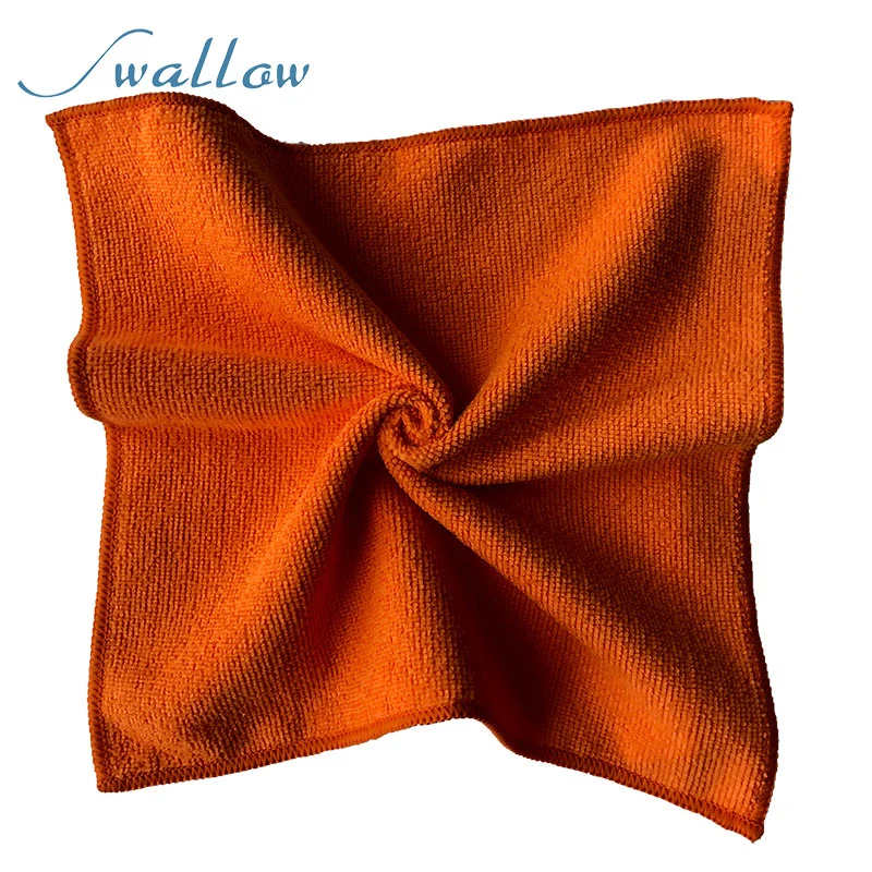 Microfibre Warp-Knitted Towel Orange Color 30*30cm Cleaning Cloths