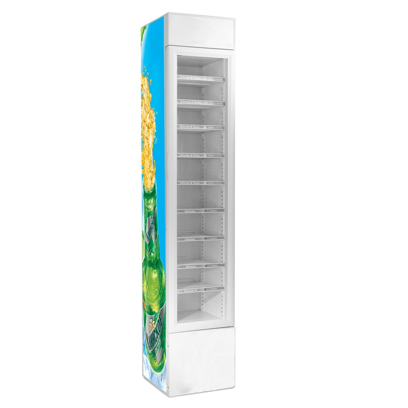 Moveable Single Glass Door Upright Slim Type Ice Cream Freezing Showcase (SD-105B)